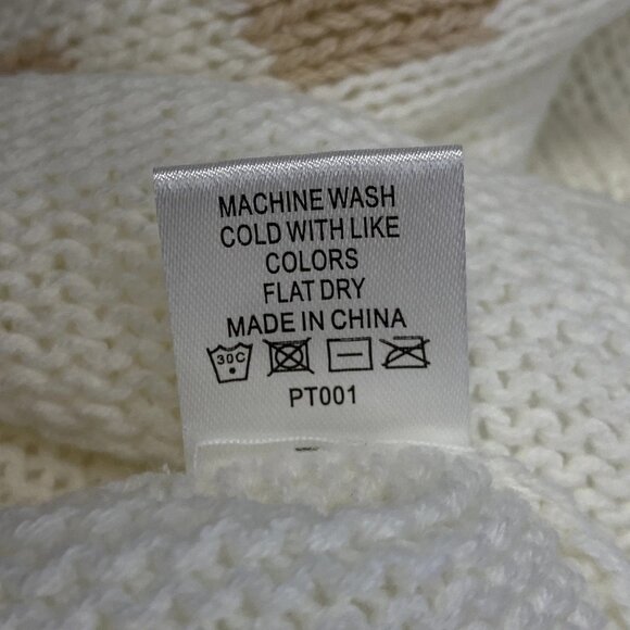 Ellsworth + Ivey Women’s Nantucket Stacked Sweater Size S Ivory Loose Knit Cotto - Picture 10 of 10
